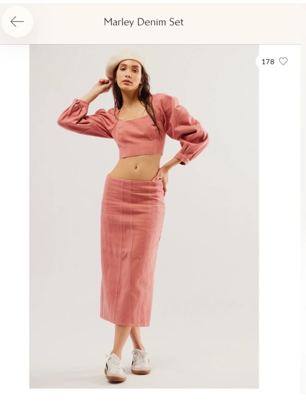 Free people Pink Marley denim set